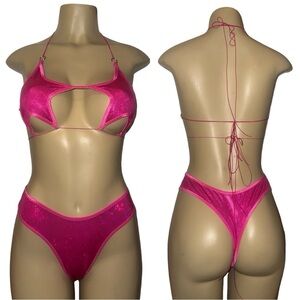 Hot Pink Cutout Bikini Set